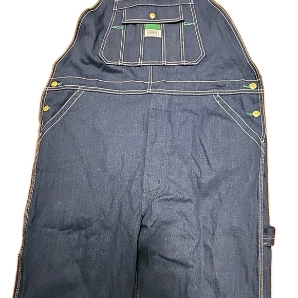 NWT Liberty Flex Mens 40"x30" Blue Denim Bib Overalls Cargo Pocket - Picture 3 of 12